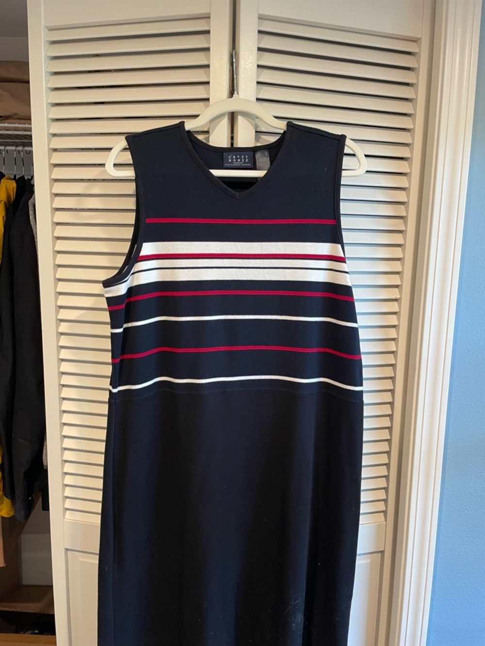 Liz Claiborne Navy Maxi Dress with Red and White Stripes